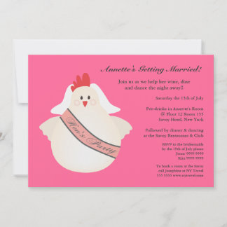 Invitación ilustrada de pollo gracioso para Fiesta