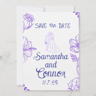 Invitación ilustrada para guardar la fecha