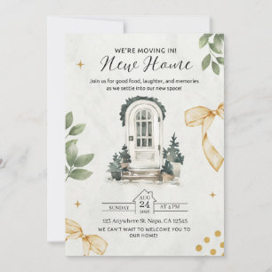 Invitación Ilustrada Verde y Negra para Calentar l