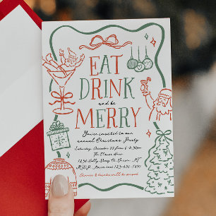 Invitación ilustrativa a la fiesta de Navidad
