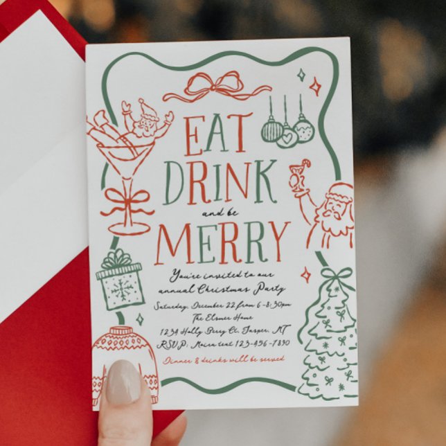 Invitación ilustrativa a la fiesta de Navidad (Subido por el creador)
