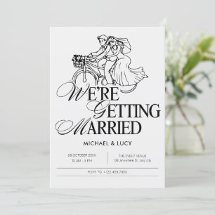Invitación ilustrativo de pareja boda
