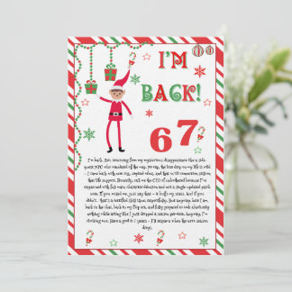 Invitación I'm back Elves Letter - Elf Welcome letter card