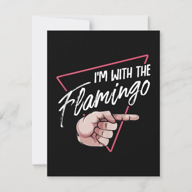 Invitación Im Con Flamingo Halloween Costuma Pareja De Flamin (Anverso)