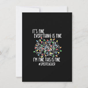 Invitación I'm Fine Everything Is Fine Christmas Lights Sped