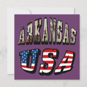Invitación Imagen de Arkansas y texto de la bandera de Estado