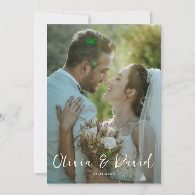 Invitación Imagen de Boda romántico elegante clásico simple (Anverso)