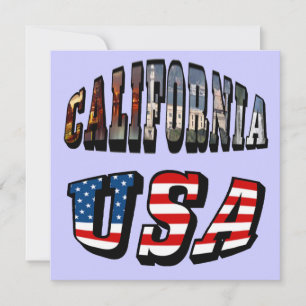 Invitación Imagen de California y texto de bandera de Estados