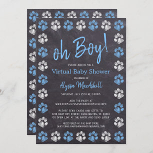 Invitación Imagen de Chalkboard Imprimir Baby Shower virtual 