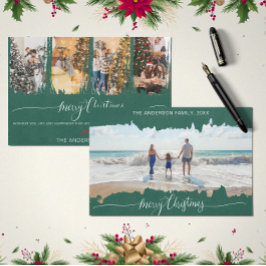 Invitación Imagen de Collage de Navidades Minimalistas verdes