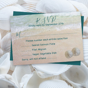 Invitación Imagen de fondo de playa Respuesta Menú Dólares de