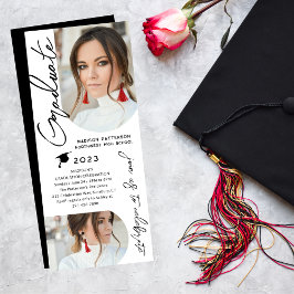 Invitación Imagen de la fiesta de graduación con un guión mod