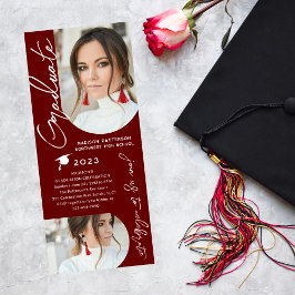 Invitación Imagen de la fiesta de graduación con un guión mod