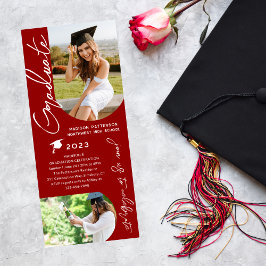 Invitación Imagen de la fiesta de graduación con un guión mod