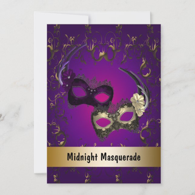 Invitación Imagen de la Mascarada del Mardi Gras (Anverso)