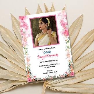Invitación Imagen de novia de la ceremonia de preBoda india S