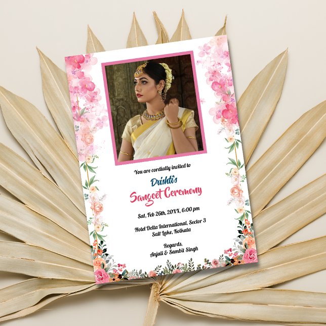 Invitación Imagen de novia de la ceremonia de preBoda india S (Subido por el creador)
