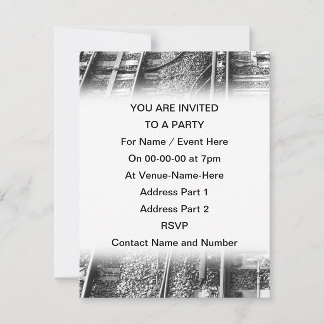 Invitación Imagen de Railroad Tracks. (Anverso)