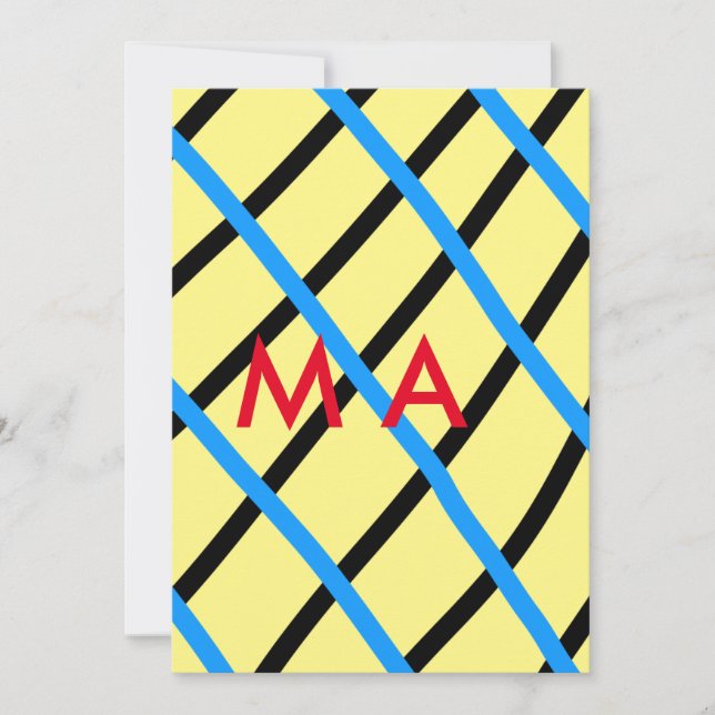 Invitación Imagen de texto con nombre colorido (Anverso)