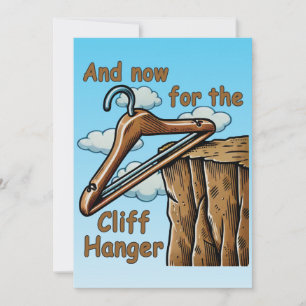 Invitación Imagen divertida de Cliff Hanger con juego de pala