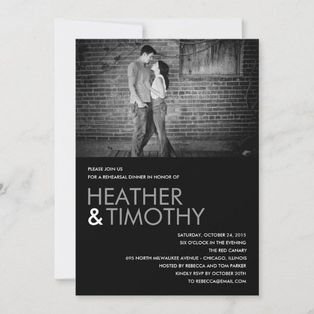 Invitación Imagen Ensayo Perfecto Cena/Invitación a la ducha (Anverso)