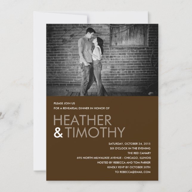 Invitación Imagen Ensayo Perfecto Cena/Invitación a la ducha (Anverso)