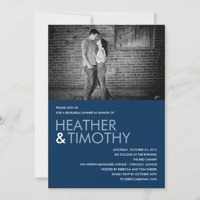 Invitación Imagen Ensayo Perfecto Cena/Invitación a la ducha (Anverso)