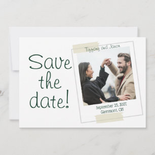 Invitación Imagen Perfect Forest Green Text Guardar fecha