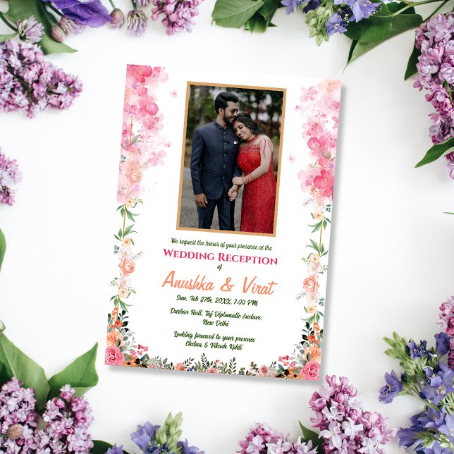 Invitación Imagen personalizada de recepción de boda india (Subido por el creador)