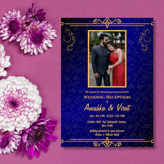 Invitación Imagen personalizada de recepción de boda india (Subido por el creador)