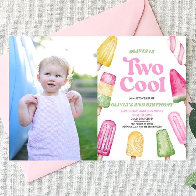 Invitación Imagen rosa de dos Guay popsicle Fiesta de cumplea (Subido por el creador)