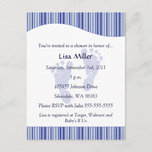 Invitación Imágenes de bebé Baby Shower - Azul
