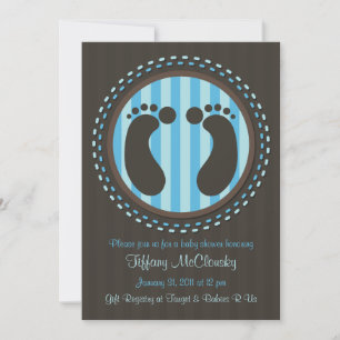 Invitación Imágenes de bebé de Baby Shower azul