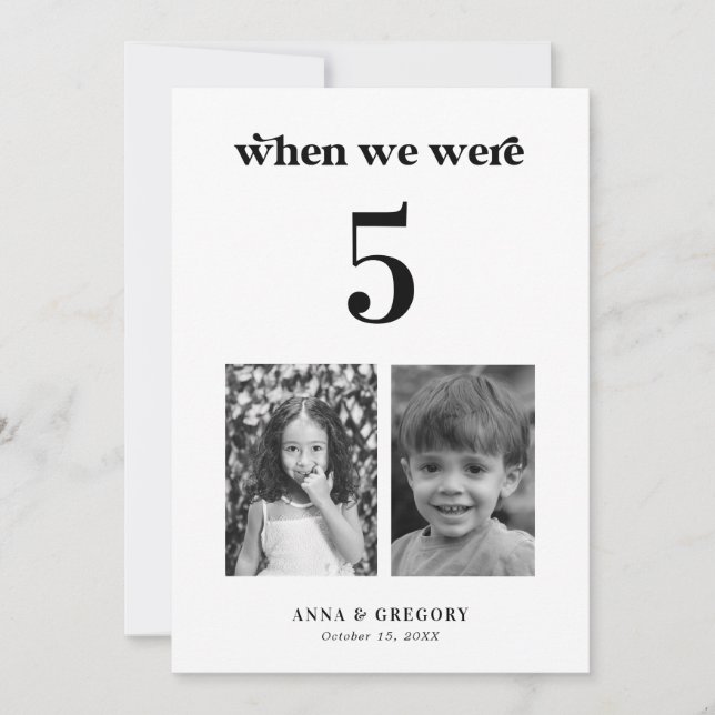 Invitación Imágenes retro para la infancia número de tabla de (Anverso)