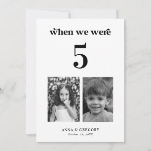 Invitación Imágenes retro para la infancia número de tabla de