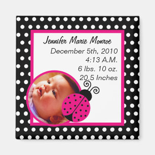 Invitación imán Primavera Negra tiempo Lady Bug