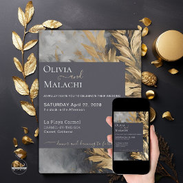 Invitación Impasto de hoja de oro Noir