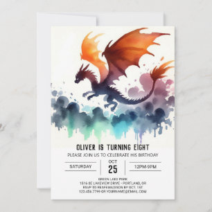 Invitación Importante Dragon Birthday Digital