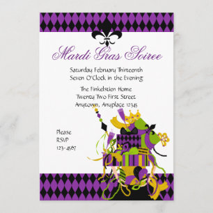 Invitación Imposible pila de Mardi Gras