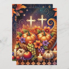 Invitación Impresable Vibrant Christian Halloween Cornucopia