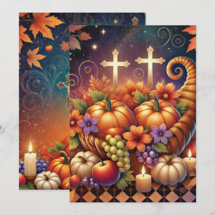 Invitación Impresable Vibrant Christian Halloween Cornucopia