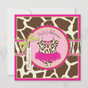 Invitación Impresión animal Tutu Safari Baby Shower
