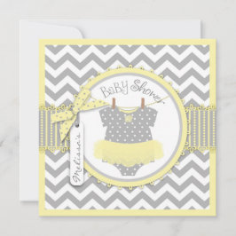 Invitación Impresión Baby Shower de Chevron del tutú de la