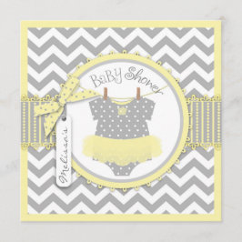 Invitación Impresión Baby Shower de Chevron del tutú de la