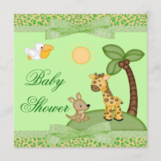 Invitación Impresión Baby Shower del guepardo de los animales