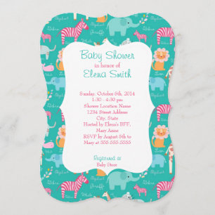 Invitación Impresión Baby Shower del safari