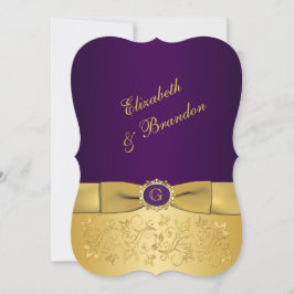 Invitación IMPRESIÓN BOW Purple, Gold Floral Wedding Invite 8