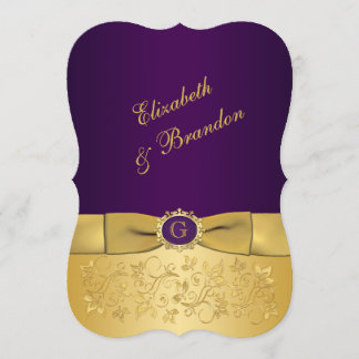 Invitación IMPRESIÓN BOW Purple, Gold Floral Wedding Invite 8