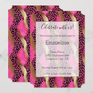 Invitación Impresión de animales con manchas rosadas