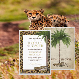 Invitación Impresión de animales Leopard Elegante Palm Bridal